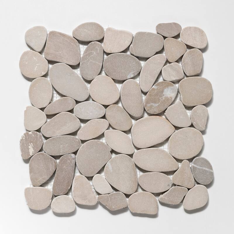 Sliced Pebble 11 in. x 11 in. Mesh-Mounted Mosaic Wall and Floor Tile