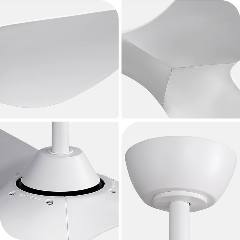 38'' Downrod Ceiling Fan No Light with Remote Reversible DC 6 Speeds Timer Fan