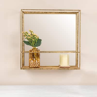 Metal Shadowbox Wall Mirror - 19.9"L x 5.9"W x 19.9"H