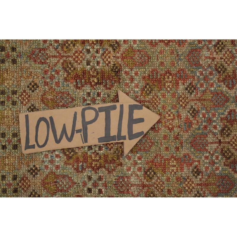 Hand Knotted Oriental 100% Wool Carpet Traditional All-Over Multi-Colored Senneh Runner Rug - 14' 1'' X 2' 11''