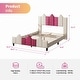 preview thumbnail 10 of 9, Mixoy Kids Bed Frames,Upholstered Platform Bed Frame for Children with Headboard,Toddler Bed For Teens Pink - Full