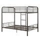 preview thumbnail 1 of 3, Metal Full/Full Bunk Bed, Gunmetal Gray