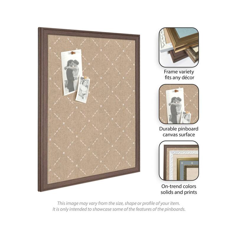 Kate and Laurel Pinboard Beige Lattice Pattern