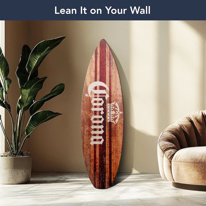 Licensed Corona Brown Wood Tones Surfboard Plaque Wall Sign - 60"x15"