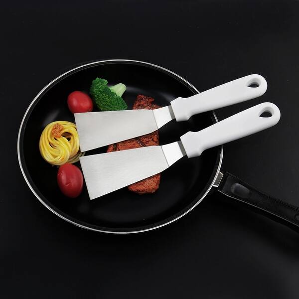 3pcs Stainless Steel Flat Curved Design Griddle Spatula Pizza Serving -  Silver, Brown - 3 Pcs - Bed Bath & Beyond - 31985416