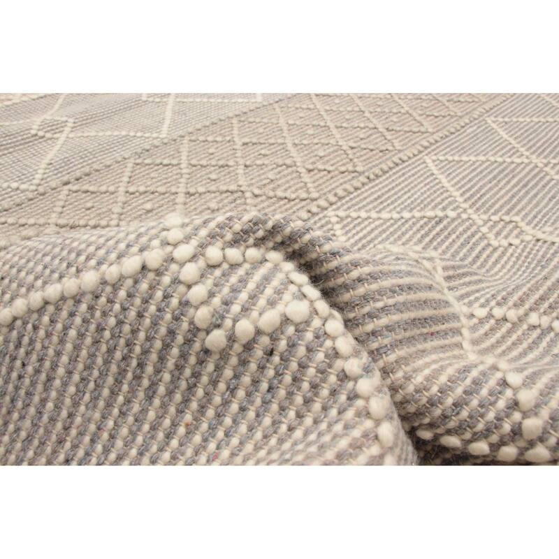 ECARPETGALLERY Braid weave Sienna Grey Wool Rug - 4'11 x 7'10