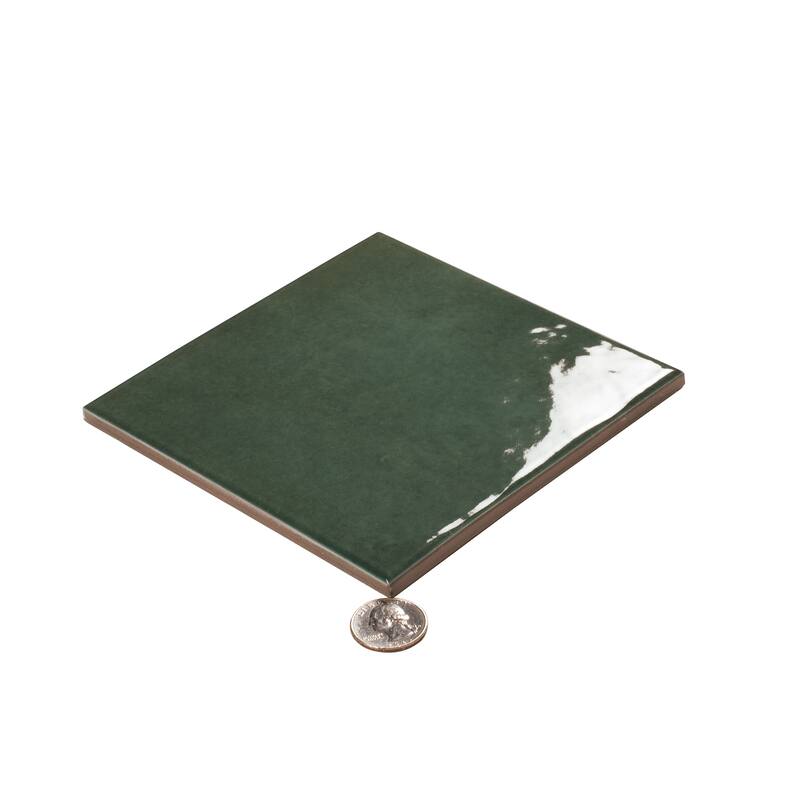 Zahara 6x6 Moss Green Porcelain Zellige Square Wall and Floor Tile (5.38 sq ft/case) - 22 Pack