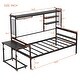 preview thumbnail 10 of 54, Roomfitters Twin/ Full Size Metal Daybed with Movable Desk, Metal Grid Design, Functional Shelves and Hanging Rack