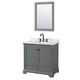 Option Dark Gray / White Carrara Marble Top / Matte Black