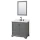 Option Dark Gray / White Carrara Marble Top / Matte Black