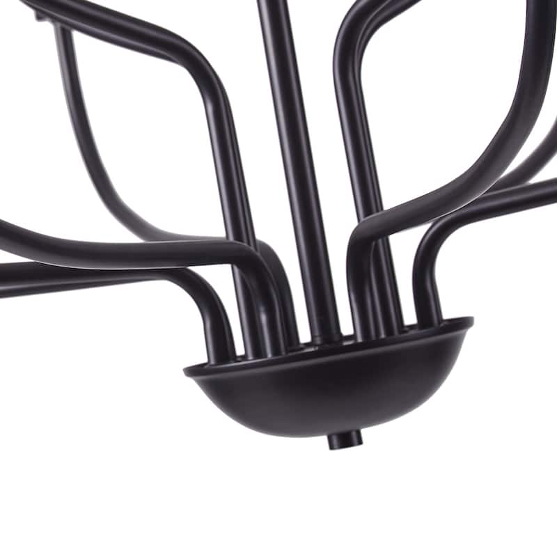 Classic Industrial Black 12-Light Candle Style Chandelier