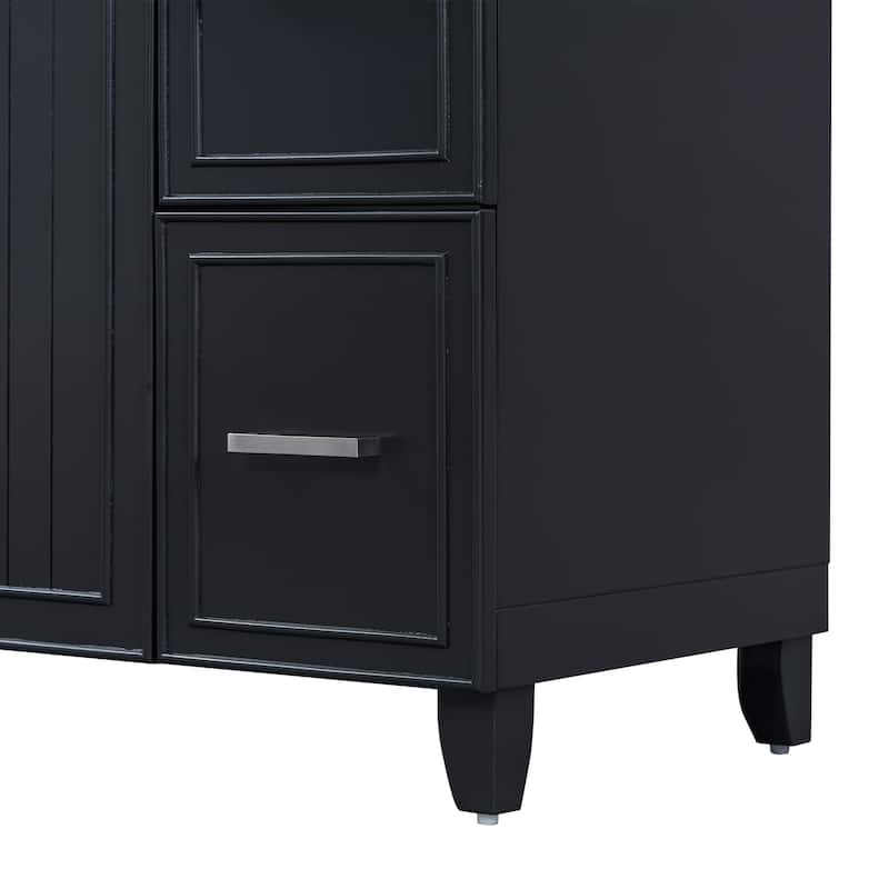 Black 36" Transitional Bathroom Vanity with Resin Sink and Top