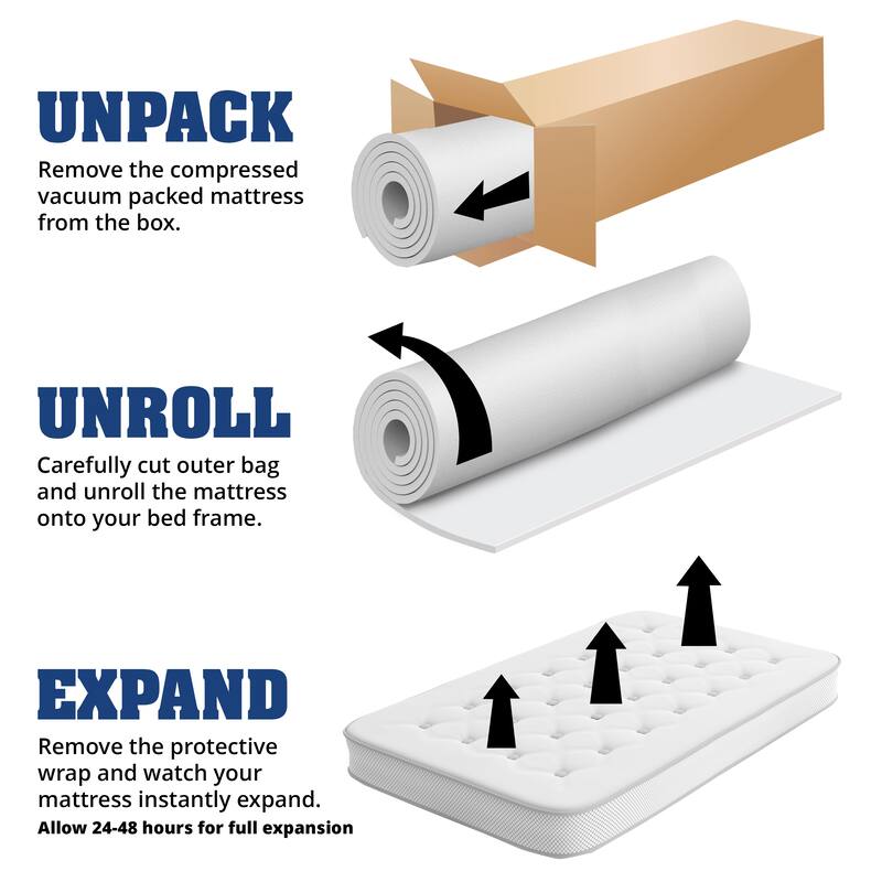 Wood Platform Bed and Mattress Bundle - Bed Frame with 8 in. Gel Memory Foam Mattress Included, Easy Assembly