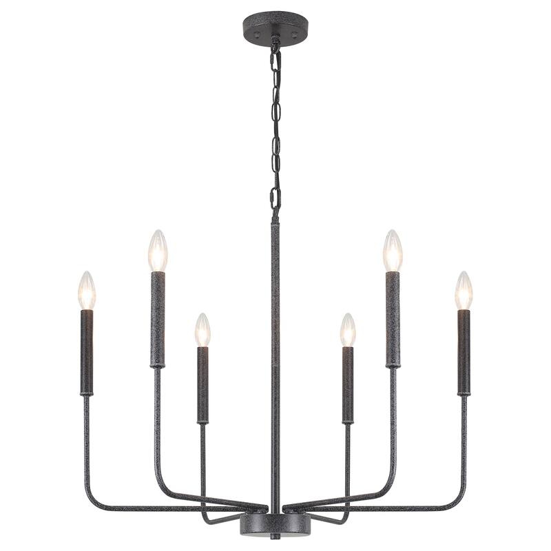 Modern 6-Light Candle Chandelier Classic Ceiling Light for Dining Room Kitchen Island - N/A