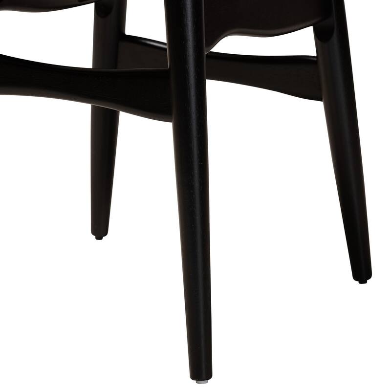 Tarana Mid-Century Modern Fabric and Finished Wood Dining Set