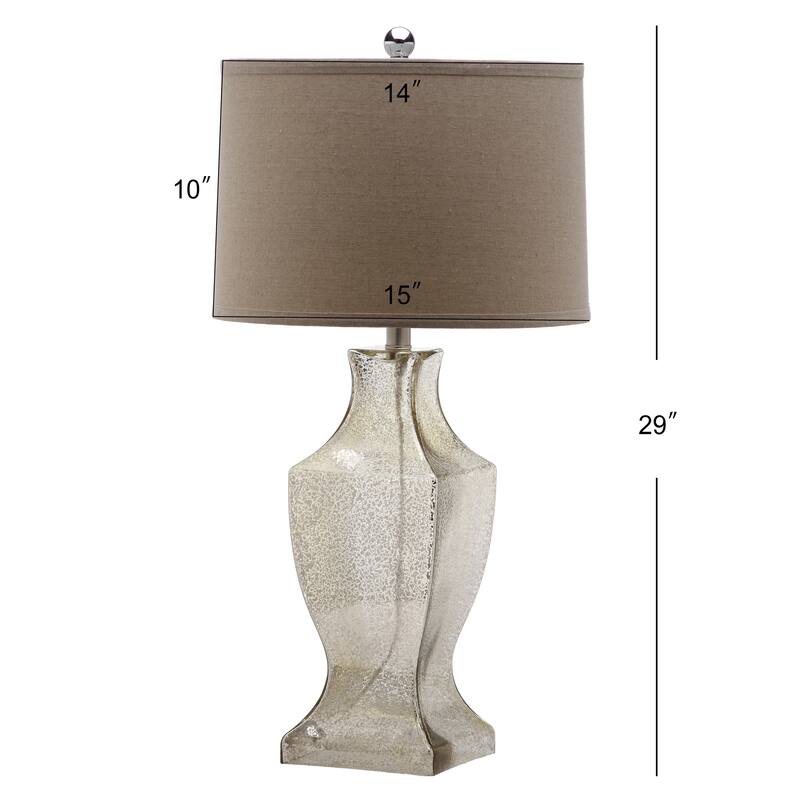 SAFAVIEH Lighting 29-inch Antique Silver Glass Bottom Lamp (Set of 2) - 15"x15"x29"