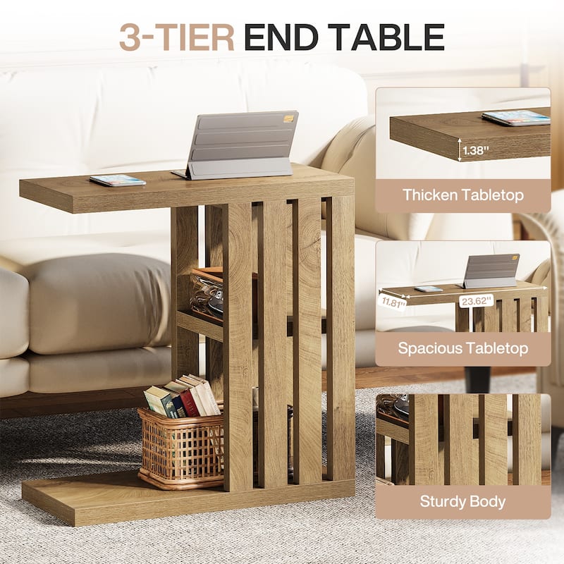 C Shaped End Table for Couch
