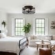 preview thumbnail 39 of 105, Caged Ceiling Fan with Light and Remote, 11.8–28 Inch Low Profile Fandelier, 6-Speed Quiet DC Motor, Black/Satin Nickel