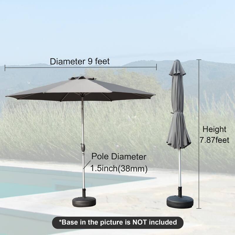Patio Umbrella Outdoor Table Umbrella with Button Tilt Crank UV Protection and Waterproof, for Garden Patio Backyard, Pool