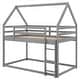 preview thumbnail 13 of 26, Elegant House Shape Twin over Twin Wood Bunk Bed with Guardrails and Ladder, Designed for Child Safety, Gender Neutral, Grey