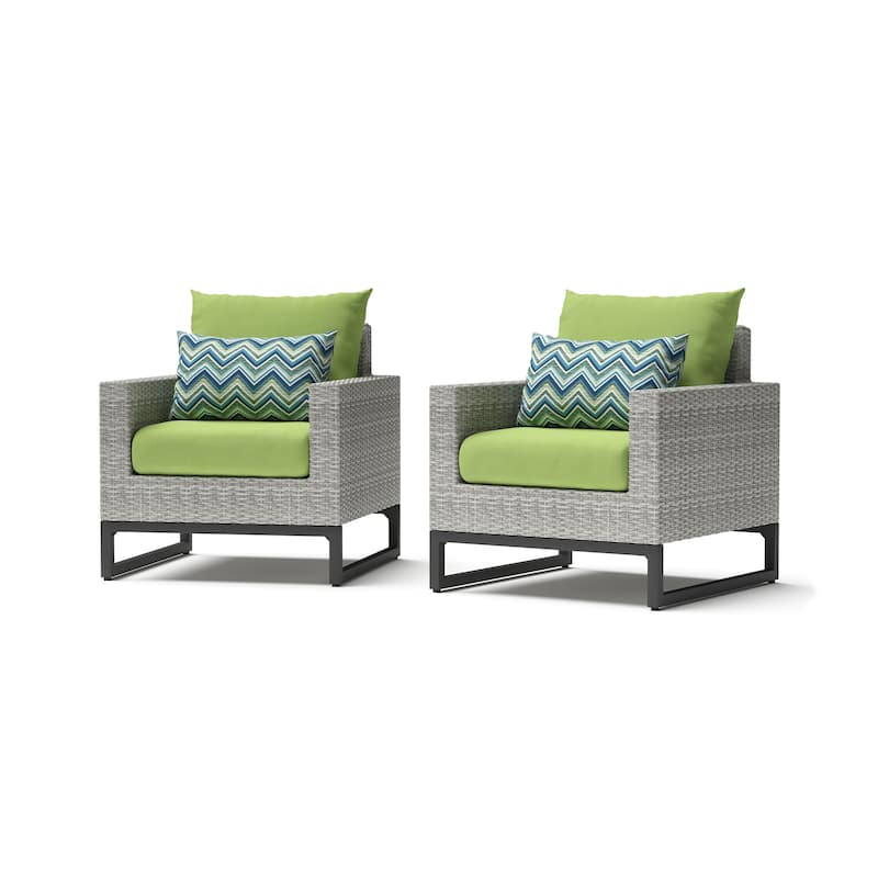 Milo Grey 2 Piece Sunbrella Outdoor Patio Club Chairs