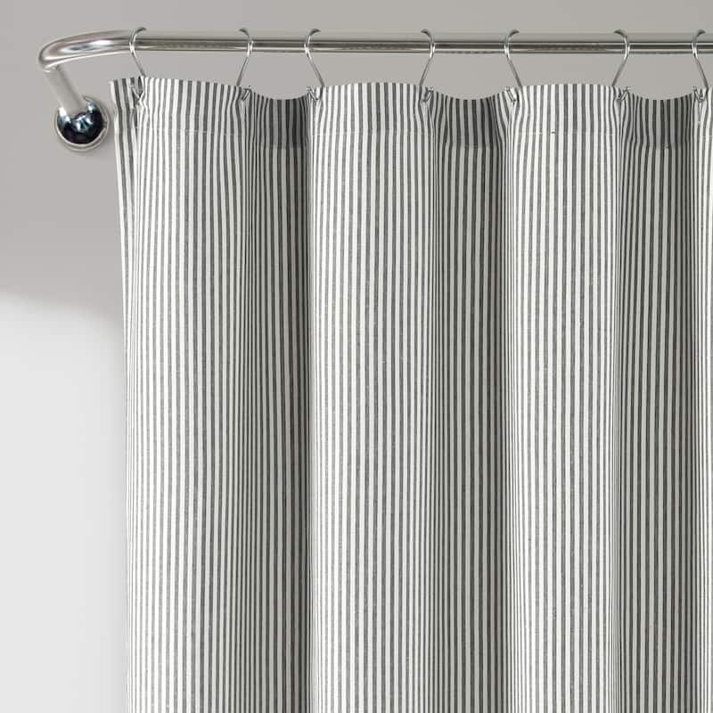 Lush Decor Farmhouse Vintage Stripe Yarn Dyed Eco-Friendly Recycled Cotton Shower Curtain