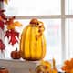 Glitzhome Amber Crackle Handblown Decorative Glass Pumpkins