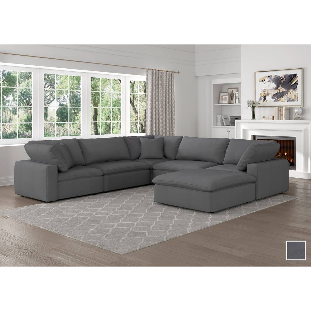 Freemont & Park Sona 6-Piece Modular Sectional Sofa with Ottoman