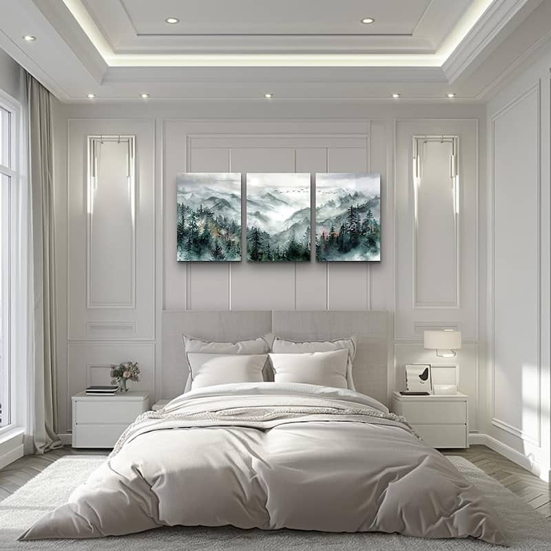 Mountain Forest Landscape Wall Pictures Watercolour Paintings