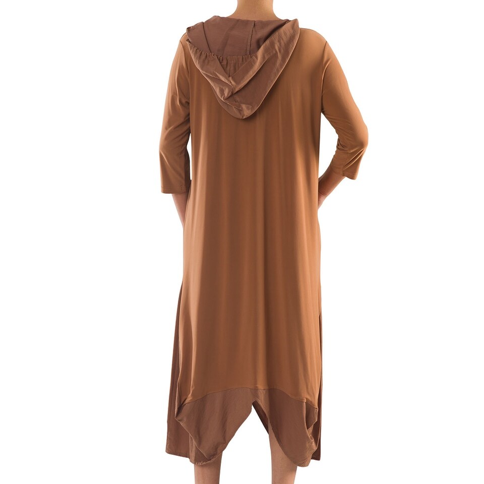 hooded jersey dress
