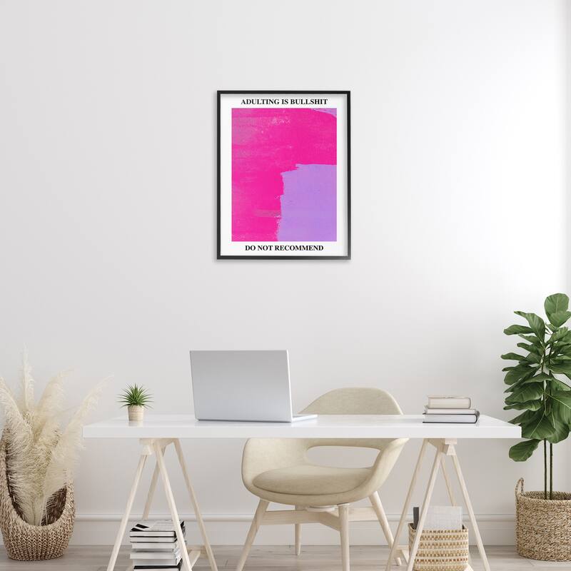 Stupell Adulting Do Not Recommend Framed Giclee Art Design By House of Lulu