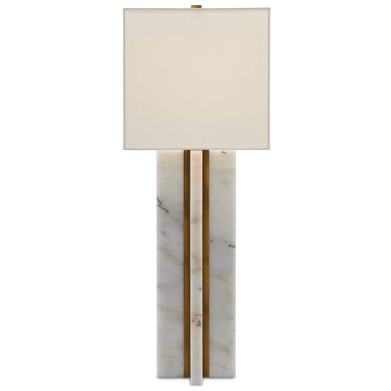 Currey & Company Khalil Marble Table Lamp - 32.5"h x 19"w x 12"d
