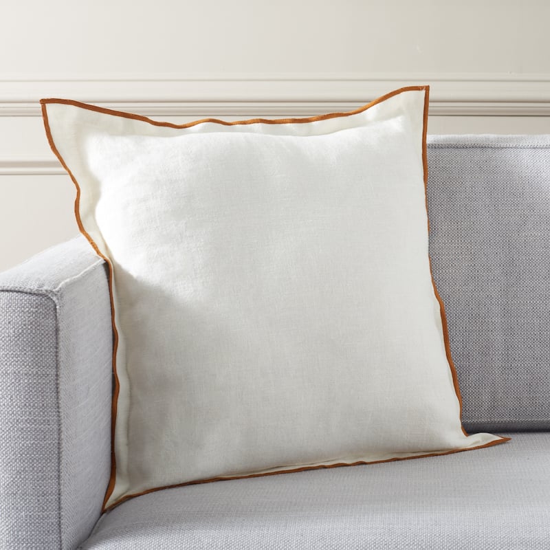 SAFAVIEH Home Hallie 20-inch White/Rust Decorative Pillow