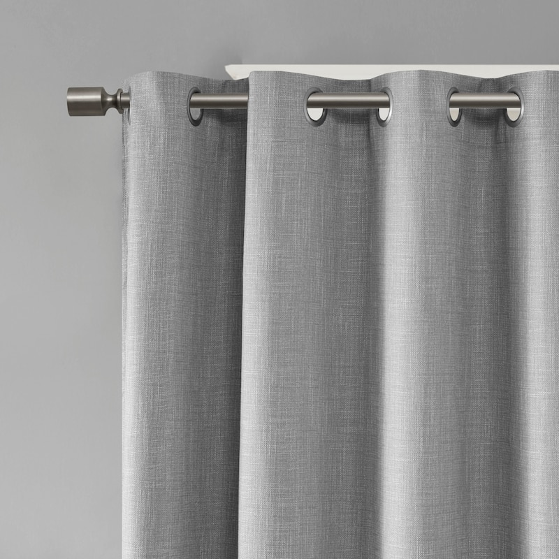 Arlie Printed Heathered Blackout Single Window Curtain Panel by SunSmart - 50"w x 54"l - Grey