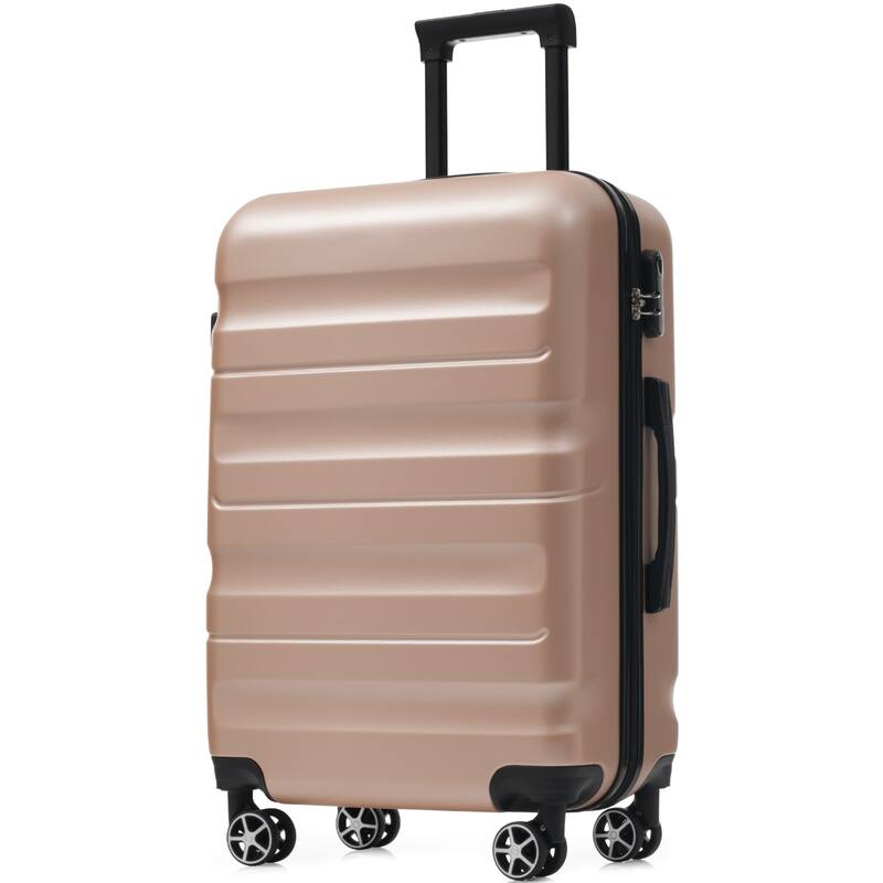 6-Piece Modern Hard-Shell Luggage, Lightweight Luggage with Spinner Wheels, for Boarding Travel, Champagne