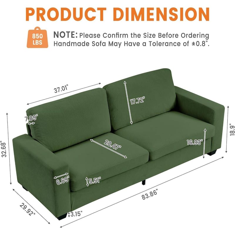 2 Seater Loveseat Sofa Couch for Living Room Small Spaces