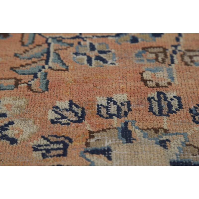 Light Orange Mashad Persian Area Rug Handmade Wool Carpet - 9'9"x 12'3"