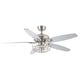 preview thumbnail 5 of 11, 52" Polished Nickel Wood 5-Blade Modern Ceiling Fan with Remote