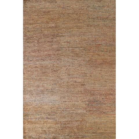 Jute/ Wool Contemporary Area Rug Hand-knotted Living Room - 8'7" x 11'6"