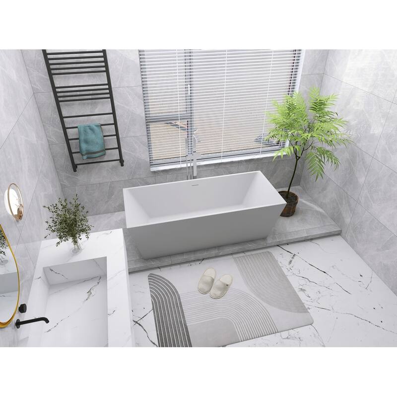Timothy Soaking Rectangular Bathtub in Glossy White