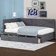 preview thumbnail 1 of 13, Twin Platform Daybed with 2 Drawers, Wood Daybed Grey Grey - Twin