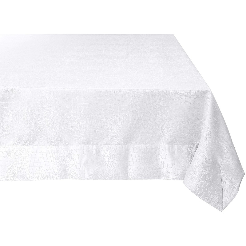 Violet Linen Crocodile False Luxurious Damask Pattern Tablecloth