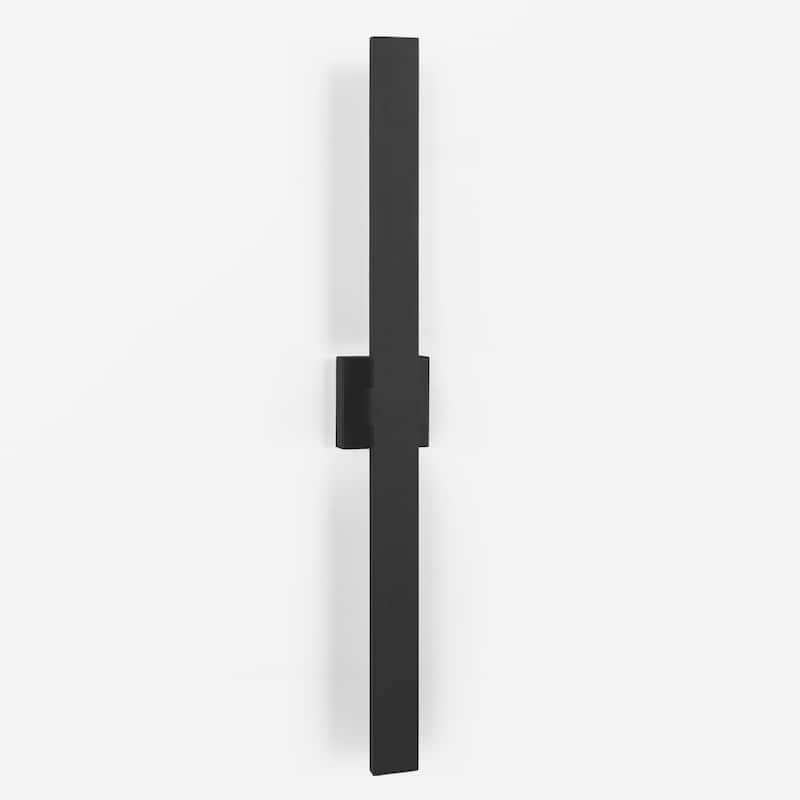 1-Light Black/White Aluminum LED Outdoor Wall Sconce - 63in - Black