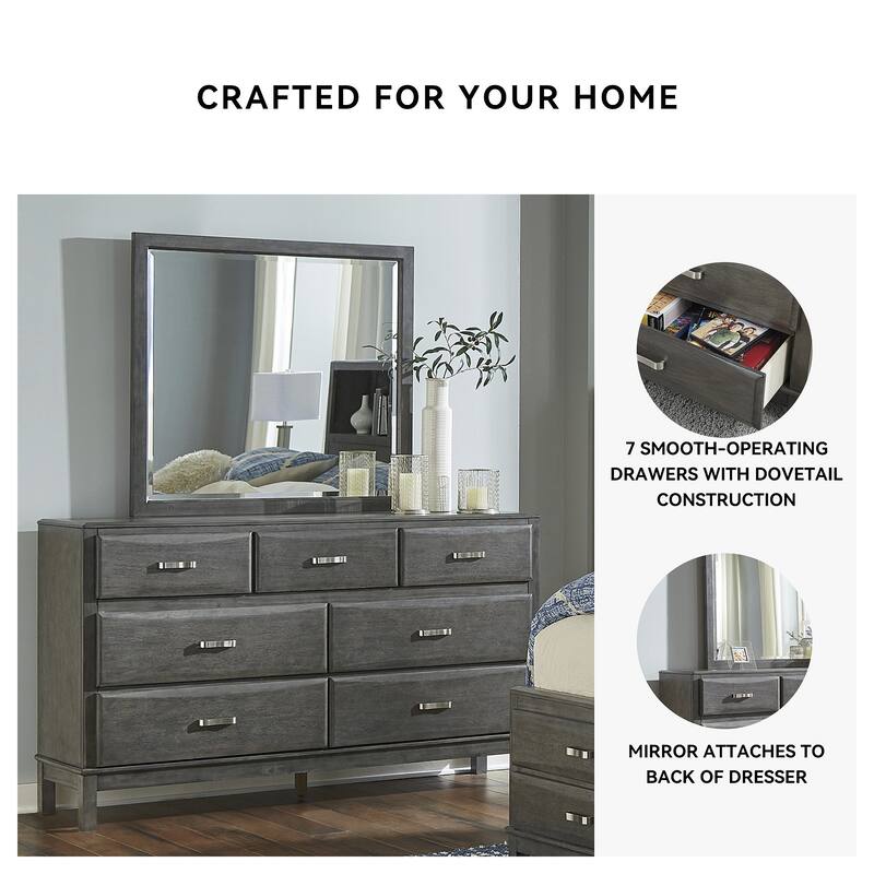 Signature Design By Ashley Caitbrook Weathered Gray 7-Drawer Dresser