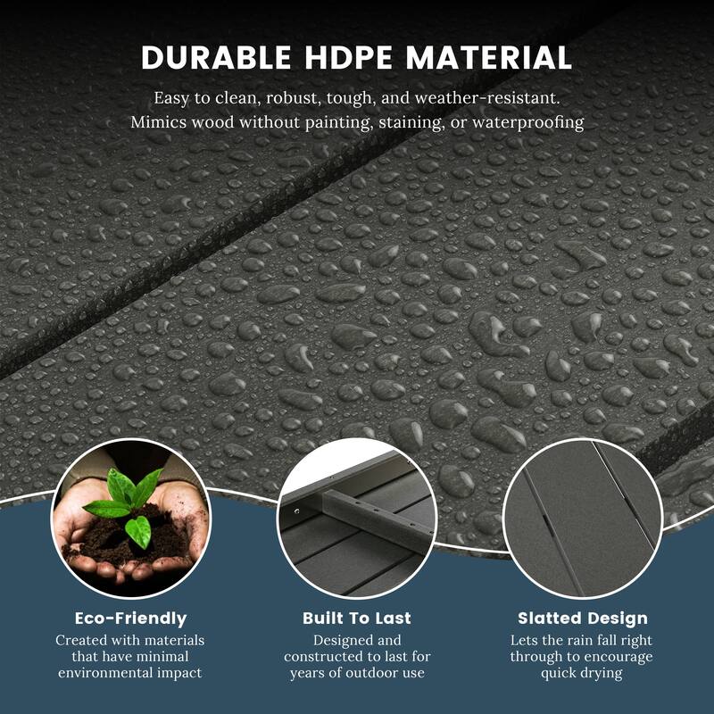 Laguna Hdpe All Weather Outdoor Patio Two Shelf Table