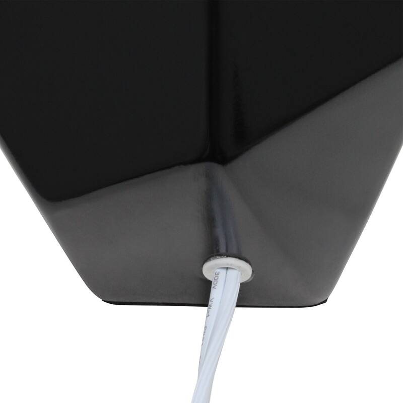 Geometric Table Lamp With Long Drum Shade - 10.5" - Black