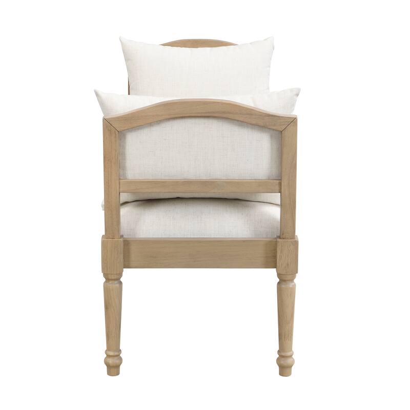 Christopher Knight Home - Elora Upholstered Bench with Turned Legs and Side Cushions