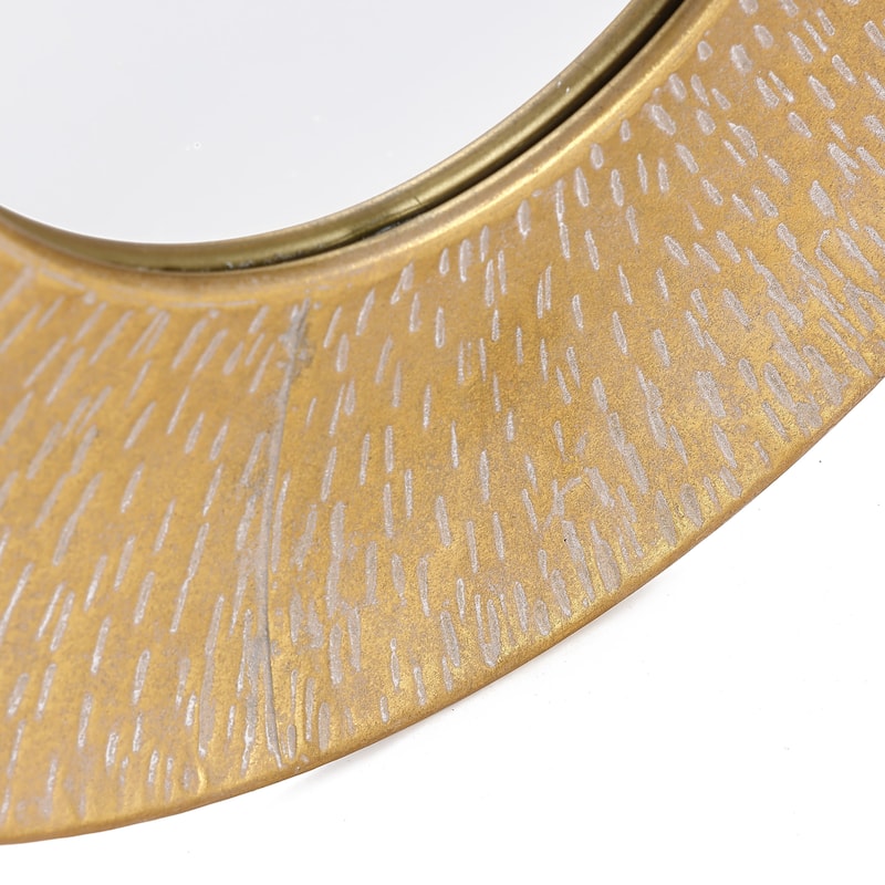 3-Piece Gold Metal Round Wall Mirror Set - 22.25" Diameter x 2.36" D