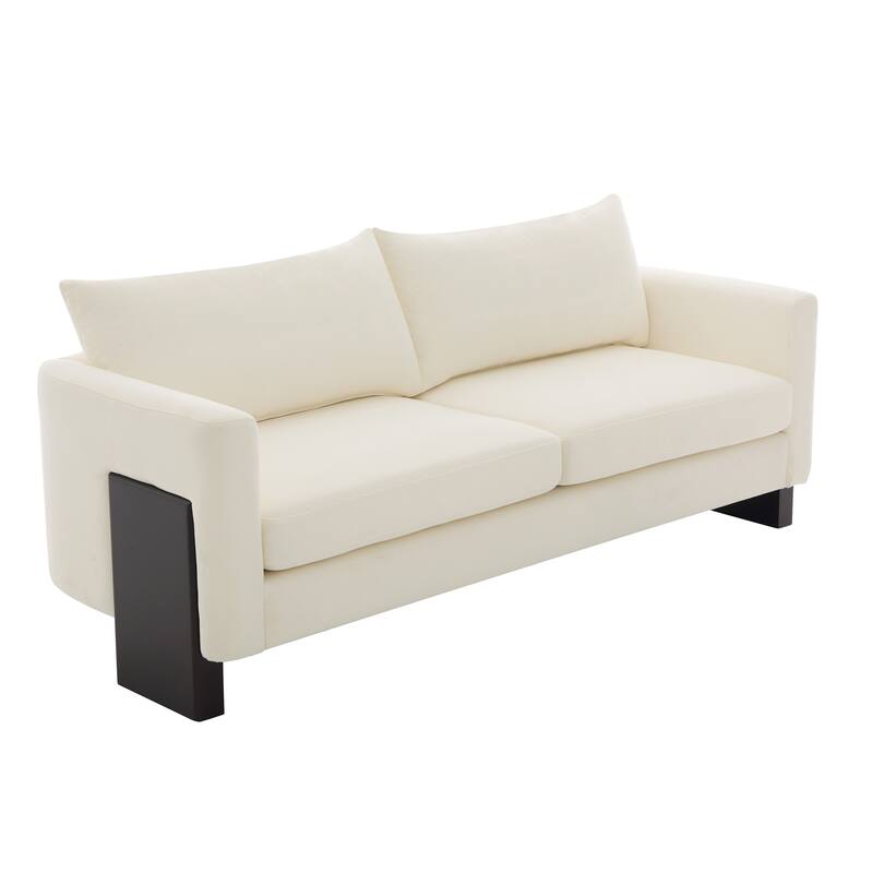 Christopher Knight Home - American Modern 3-Seater Upholstered Sofa and 2 Accent Chairs Set with Rubberwood Legs