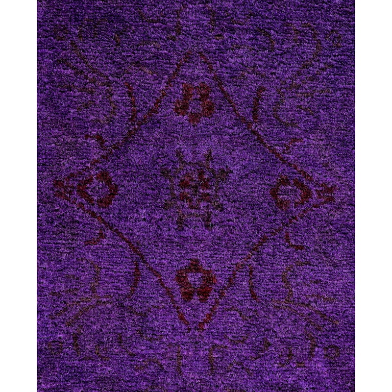 Overdyed One-of-a-Kind Hand-Knotted Area Rug - Purple - 2' 8" x 4' 4"
